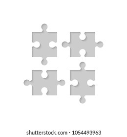 A lot of piece flat puzzle presentation. Many step puzzles business background. Simple pattern. Section compare service banner. Vector puzzle illustration template simple shape. 3d Abstract Background