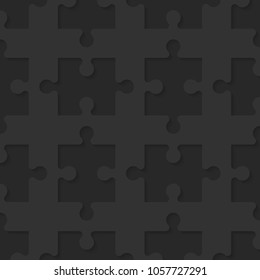 Lot piece flat puzzle presentation. Many puzzles business seamless background. Simple pattern. Section compare banner. Vector puzzle illustration template simple shape. 3d Abstract seamless Background