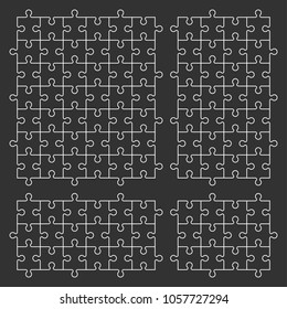 A lot of piece flat puzzle presentation. Many step puzzles business background. Simple pattern. Section compare service banner. Vector puzzle illustration template simple shape. 3d Abstract Background