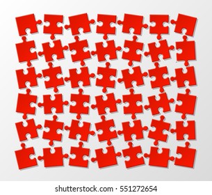 A lot of piece flat puzzle presentation. Many step circle business background. Section compare service banner. Vector illustration template color shape . 3d Abstract Background