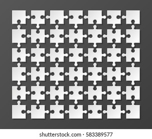 A lot of piece flat puzzle presentation. Many step circle business background. Section compare service banner. Vector illustration template color shape . 3d Abstract Background