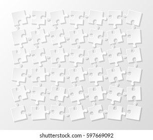 A lot of piece flat puzzle presentation. Many step circle business background. Section compare service banner. Vector illustration template color shape . 3d Abstract Background
