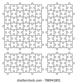 A lot of piece flat puzzle presentation. Many step puzzles business background. Simple pattern. Section compare service banner. Vector puzzle illustration template simple shape. 3d Abstract Background