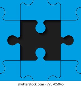 A lot of piece flat puzzle presentation. Many step puzzles business background. Simple pattern. Section compare service banner. Vector puzzle illustration template simple shape. 3d Abstract Background
