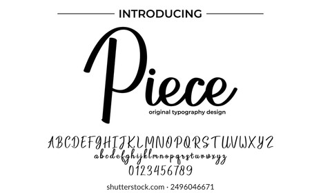 Piece Font Stylish brush painted an uppercase vector letters, alphabet, typeface