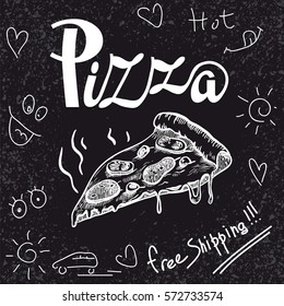 piece fragrant freshly prepared pizza