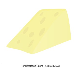 Piece of gauda cheese. vector