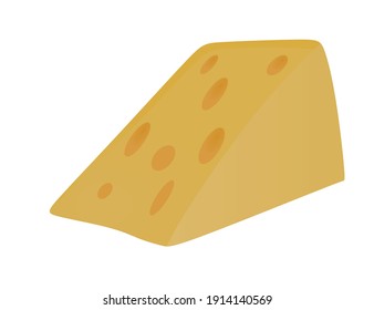 Piece of gauda cheese. vector