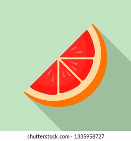 Piece of grapefruit icon. Flat illustration of piece of grapefruit vector icon for web design