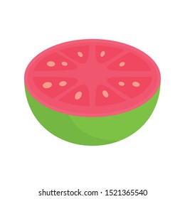 Piece of guava icon. Flat illustration of piece of guava vector icon for web design