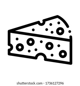 piece of hard cheese icon vector. piece of hard cheese sign. isolated contour symbol illustration
