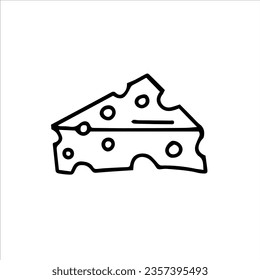 A piece of hard cheese, masdam. Vector hand-drawn. Sketch, template, icon, sketch, logo, clipart.