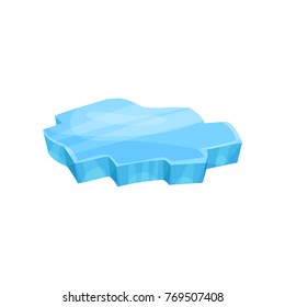 Piece Of Ice, Icy Cliff Or Iceberg Vector Illustration