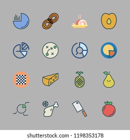 piece icon set. vector set about rope, pineapple, strategy and pear icons set.