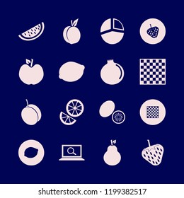 piece icon. piece vector icons set garnet, pie chart, watermelon slice and lemon