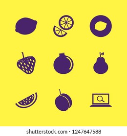 piece icon. piece vector icons set find concept, apricot, watermelon slice and orange