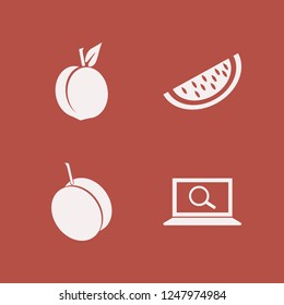 piece icon. piece vector icons set apricot, peach, find concept and watermelon slice