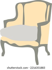 Piece of interior vector illustration armchair 