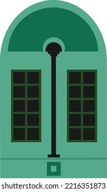 Piece of interior vector illustration windows 
