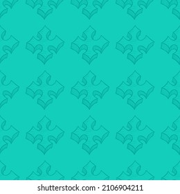 piece of jigsaw puzzle doodle vector seamless pattern