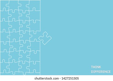 A piece of jigsaw separated from group, think difference concept.