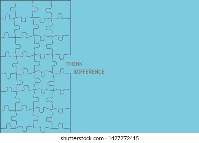 A piece of jigsaw separated from group, think difference concept.