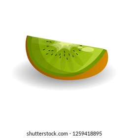 Piece of kiwi icon. Cartoon of piece of kiwi vector icon for web design isolated on white background
