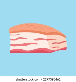 a piece of lard on a blue background