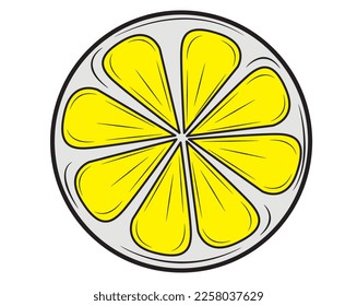 Un trozo de limón aislado sobre un fondo blanco. Ilustración vectorial.