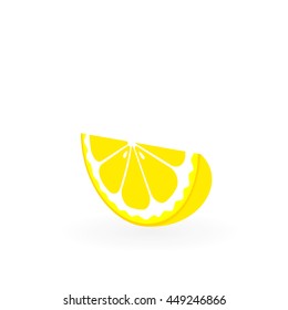 Piece of lemon isolated on white.