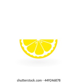 Piece of lemon isolated on white.