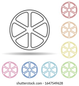 Piece of lemon in multi color style icon. Simple thin line, outline vector of fruit icons for ui and ux, website or mobile application
