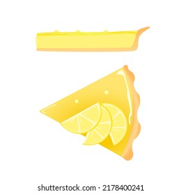 piece of lemon pie, illustration, vector, sweets, isolated