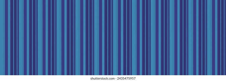 Piece lines background pattern, advertising textile vertical vector. Vibrant texture fabric seamless stripe in blue and cyan color.
