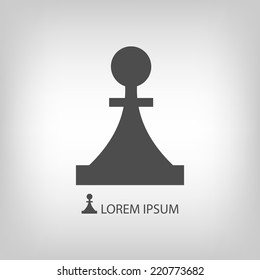 Piece as logo  in grey colors. Strategy and logic