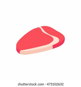 Piece of meat beef icon in isometric 3d style isolated on white background. Food symbol