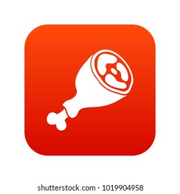 Piece of meat icon digital red for any design isolated on white vector illustration