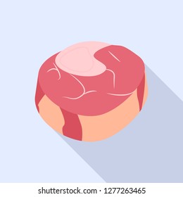 Piece of meat icon. Flat illustration of piece of meat vector icon for web design