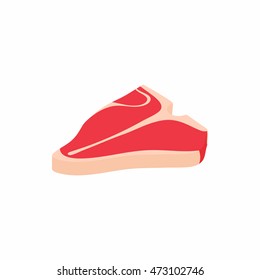 Piece of meat icon in isometric 3d style isolated on white background. Food symbol