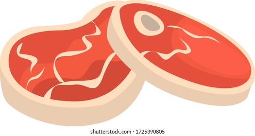 Stück Fleisch, Abbildung, Vektor auf weißem Hintergrund