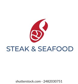 piece of meat and lobster claw simple vector illustration