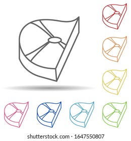 Pieza de carne en un icono de varios colores. Línea delgada simple, contorno vectorial de iconos de alimentos para ui y ux, sitio web o aplicación móvil