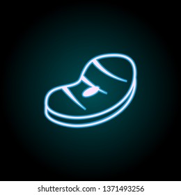 piece of meat neon icon. Elements of Camping set. Simple icon for websites, web design, mobile app, info graphics on dark gradient background