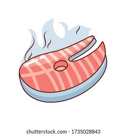 piece of meat on white background vector illustration design