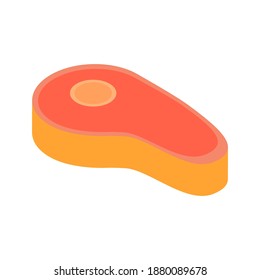 Piece of meat on white background, sign for design, vector illustration