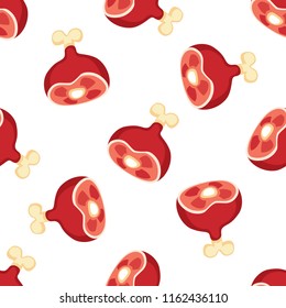 Piece of meat seamless pattern