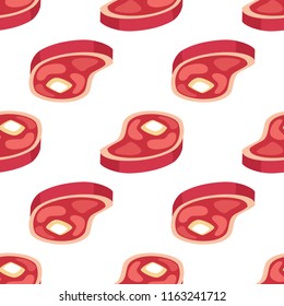 Piece of meat seamless pattern