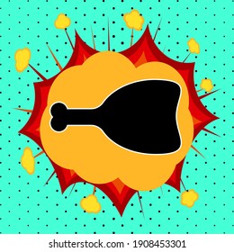 Pieza de signo de carne, explosión de arte pop, ilustración vectorial para el diseño
