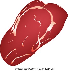 A piece of meat in a steak format