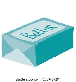 piece of oil wrapped in paper, flat, isolated object on a white background, vector illustration, eps
